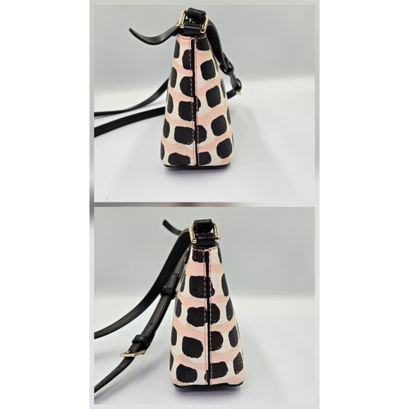 Kate Spade New York Polka Dot Crossbody Bag Black Pink White Leather - Picture 6 of 6
